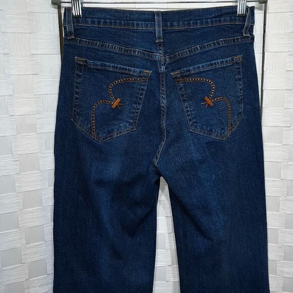 NYDJ Women’s Vintage Wide Leg Mid Rise Blue Denim Jeans Size 4 Hippie Boho - Picture 6 of 15